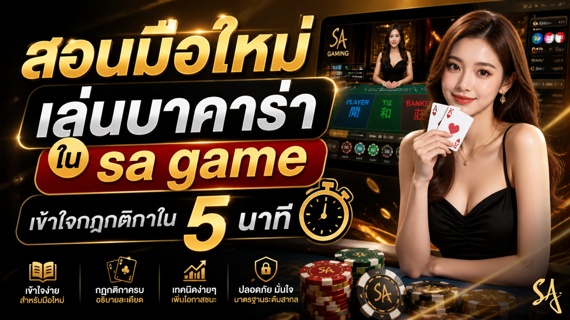 สอนมือใหม่เล่นบาคาร่าใน sa game เข้าใจกฎกติกาใน 5 นาที