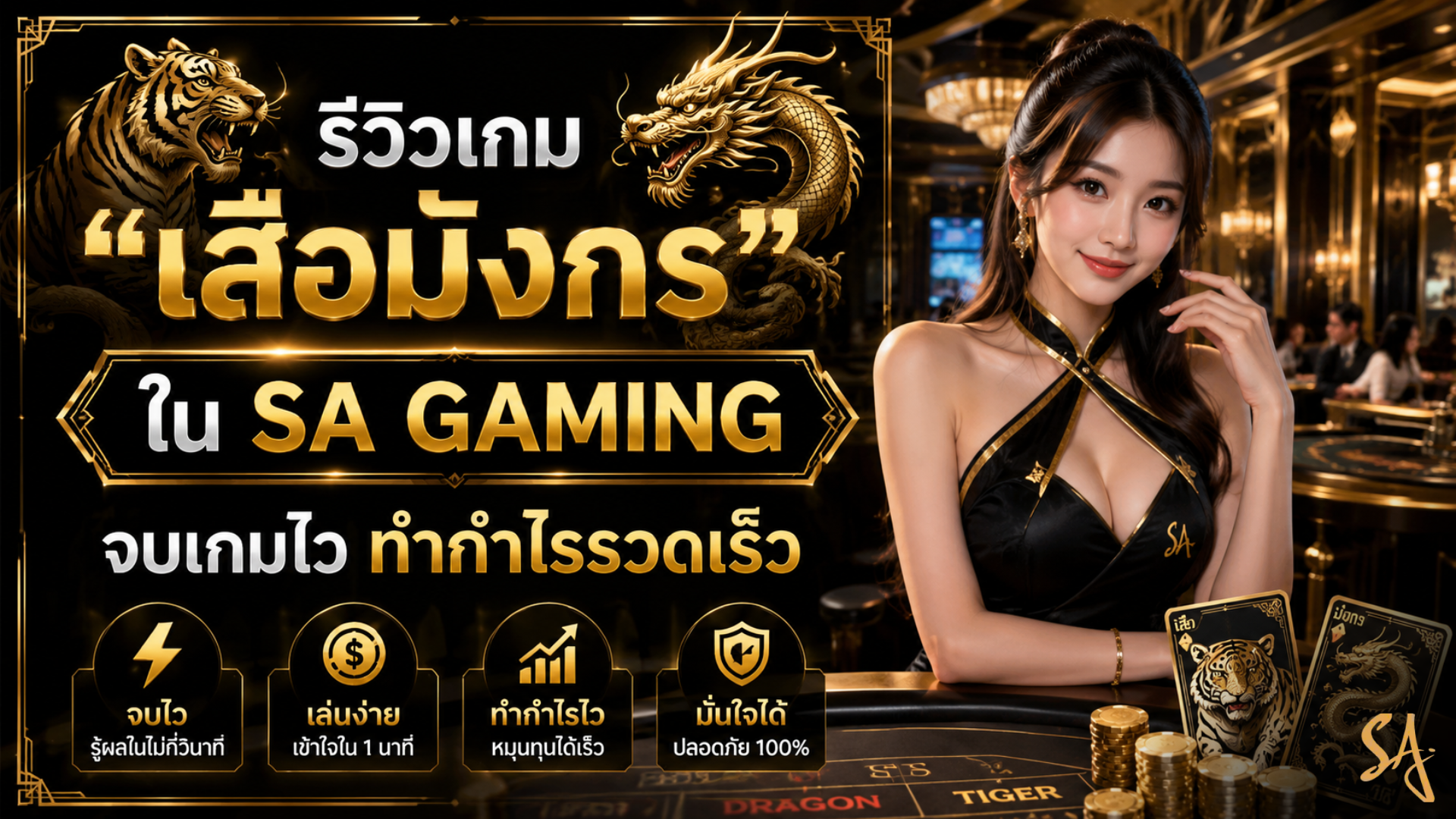 รีวิวเกม "เสือมังกร" ใน sa gaming จบเกมไว ทำกำไรรวดเร็ว